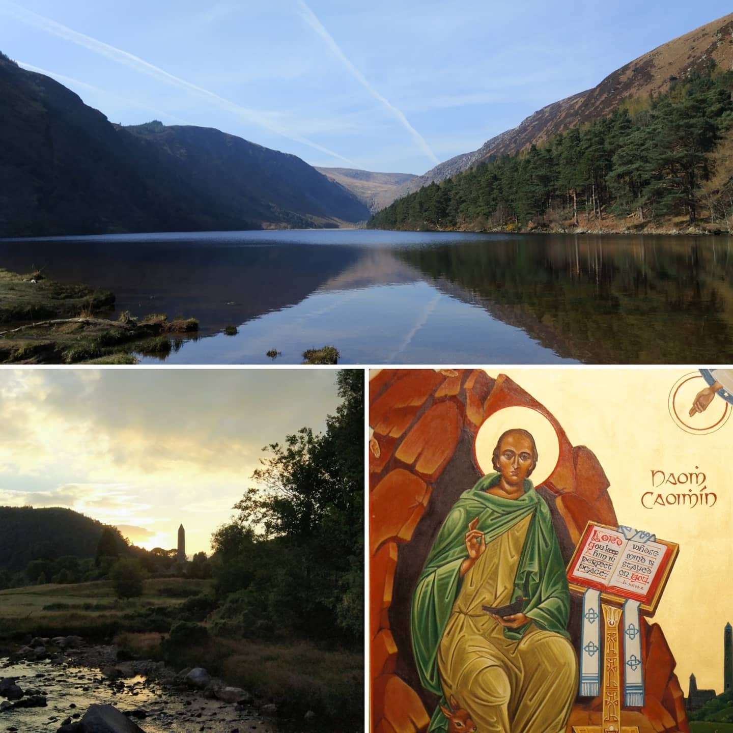 Dziś myśl i serce biegną do uroczego zakątka gór Wicklow, Gleann Dá Loch doliny dwóch jezior. Miejsca, które wybrał św. 