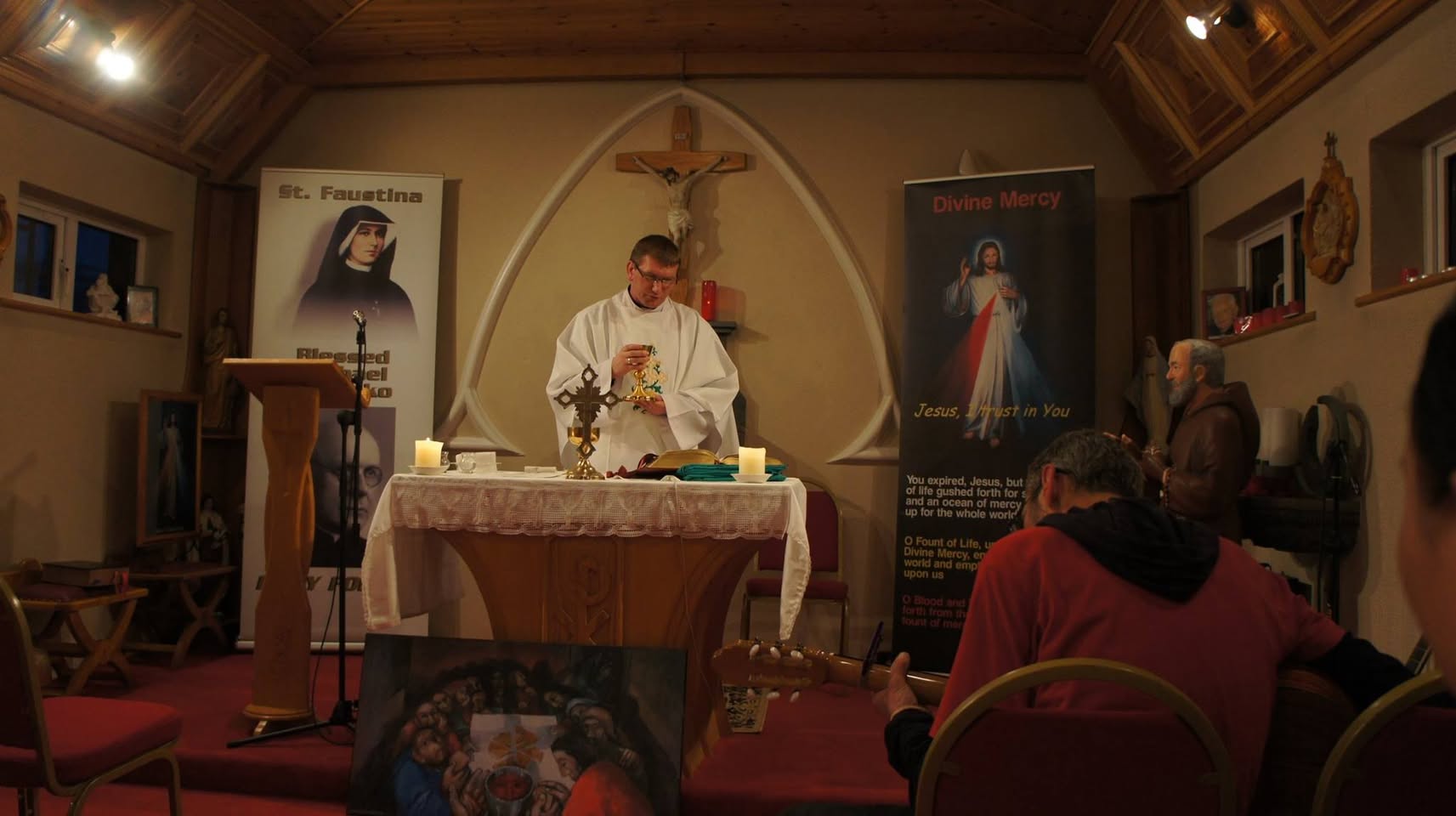 Tonight we were celebrating the vigil mass of Divine Mercy…