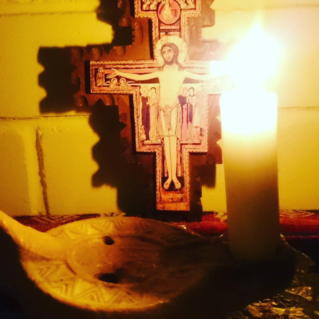 Those two precious symbols travel with me for last 16 years. A replica of an ancient Christian oil lamp given to the you