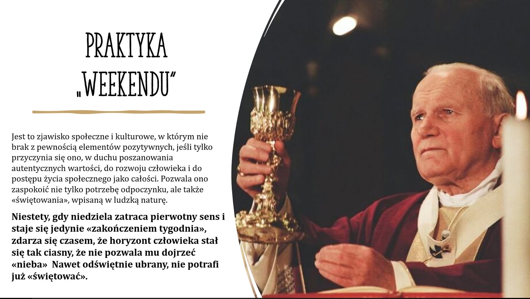 I kolejna myśl na niedzielę, fragment nauczania z niedzielnej…