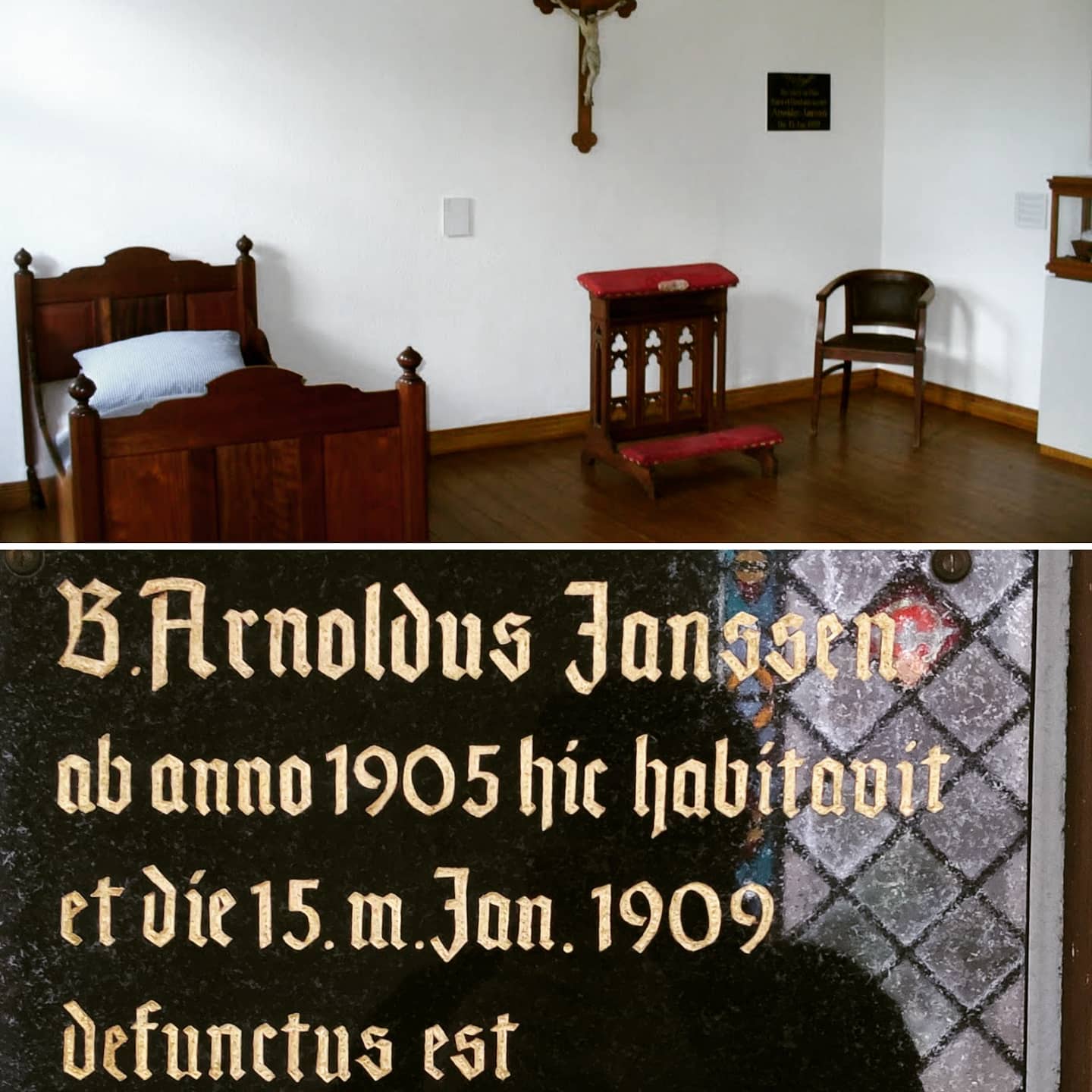 W tym pokoju i w tym łóżku 15 stycznia 1909 roku umarł nasz Założyciel, św. Arnold Janssen, SVD.
Umierał wypowiadając j