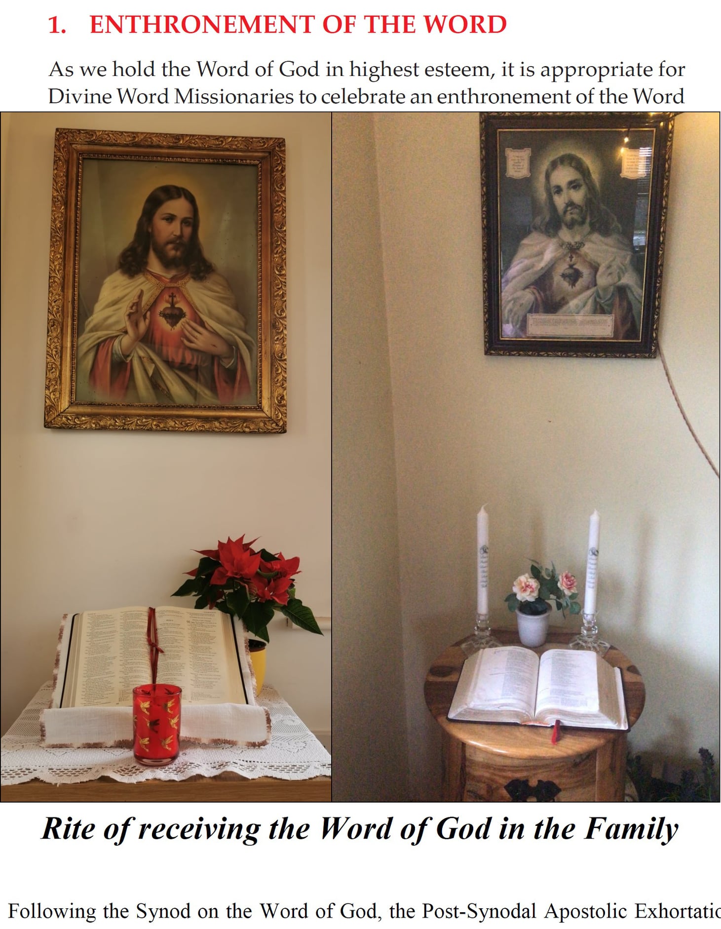 Dziś przeżyliśmy wspólnie z dwiema rodzinami z kręgu irlandzkiego Domestic Church "Ceremonię przyjęcia słowa Bożego w ro
