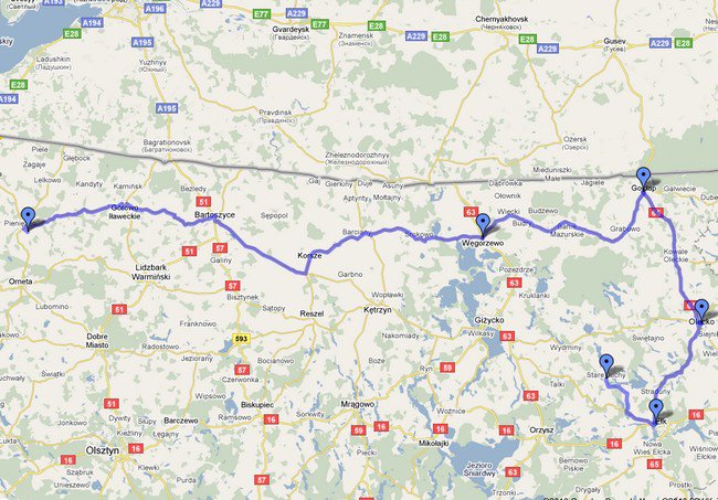 Taką trasę pokonam jutro naszym czerwonym busikiem rozwożąc…