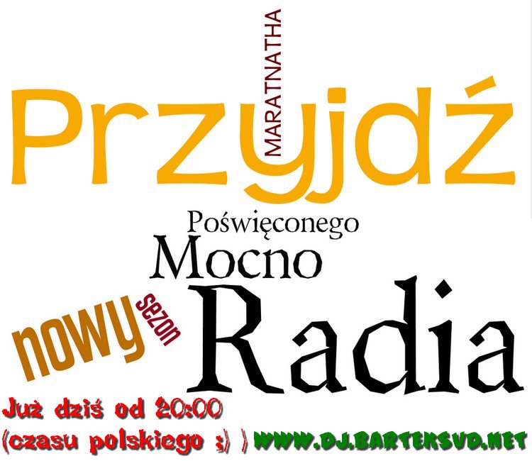 Zapraszam już po godzinie 20:00 na www.dj.barteksvd.net ;)